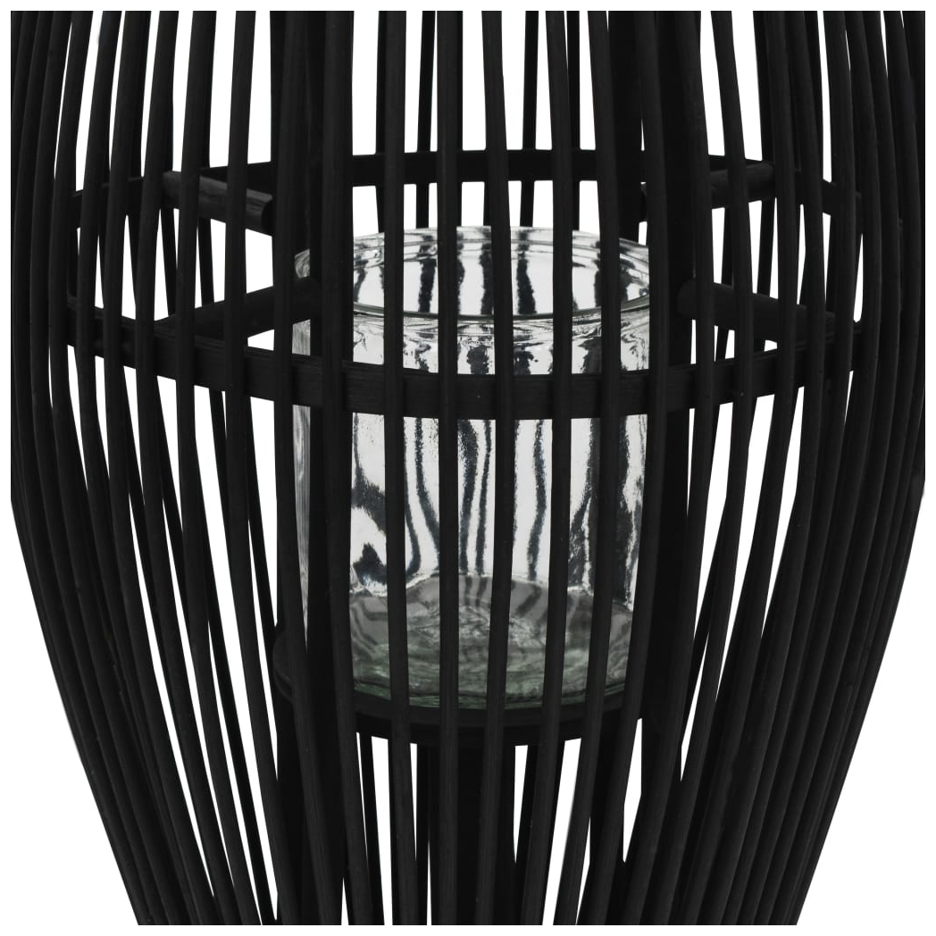 vidaXL Hanging Candle Lantern Holder Bamboo Black 60 cm