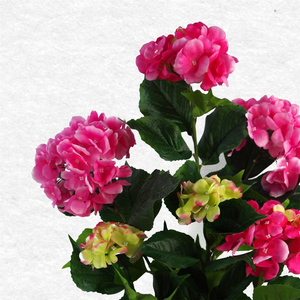 Artificial Hydrangea Flowering Plant Pink Leaf