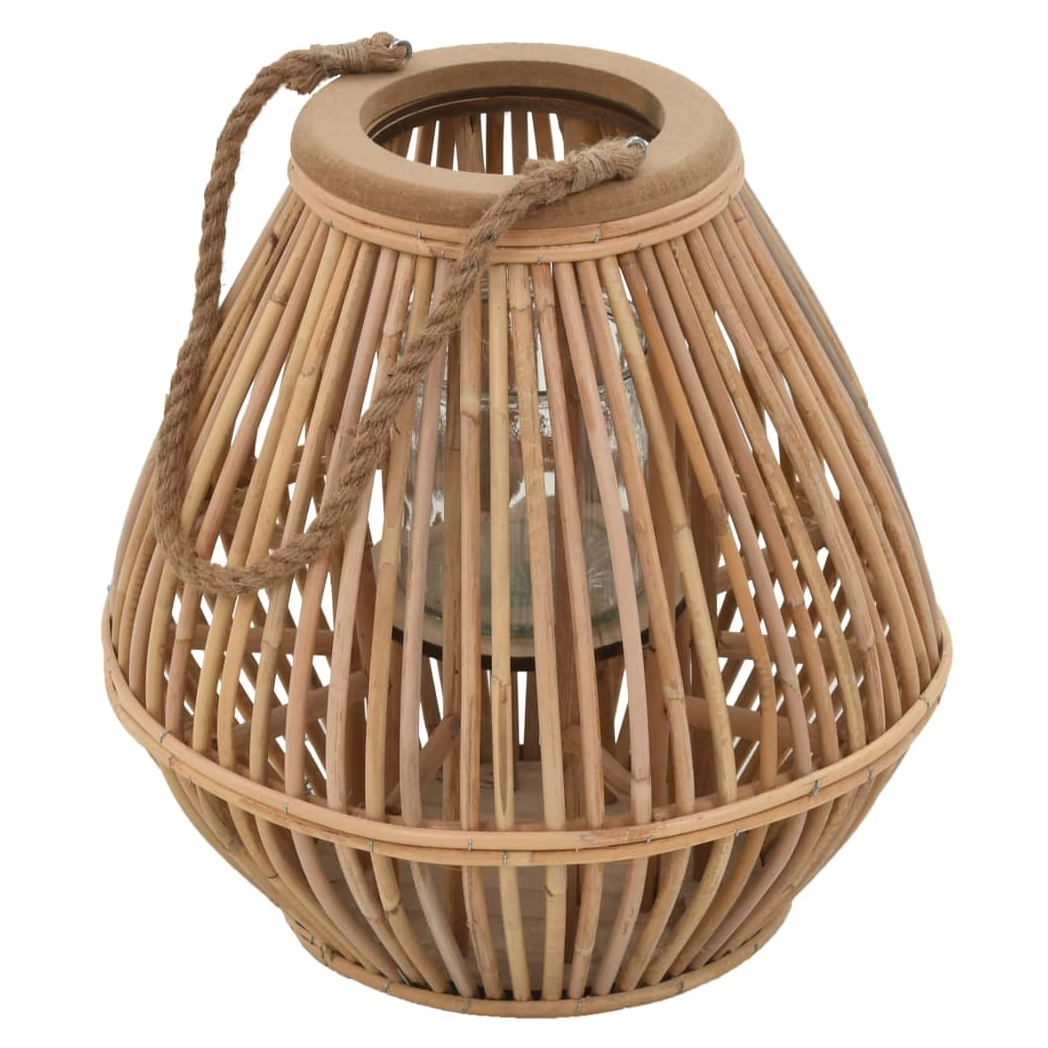 vidaXL Hanging Candle Lantern Holder Wicker Natural