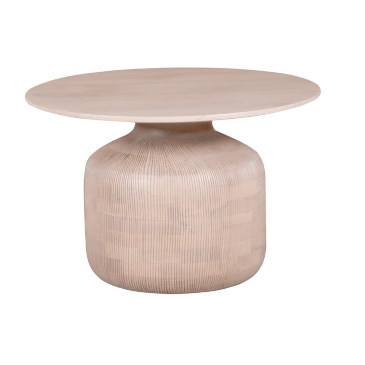 Valencia Cane & Mango Wood Round Coffee Table Indian Hub