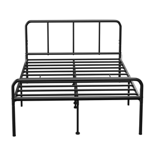 Extra Strong Double Metal Bed Frame with Rounded Head and Foot Board In Black - Improved House of Home