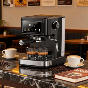 Kismile Espresso Machine 15 Bar Automatic Maker, Milk Frother, Steam Wand, 1.5L Water Tank, Commercial-Grade Boiler for Latte & Cappuccino