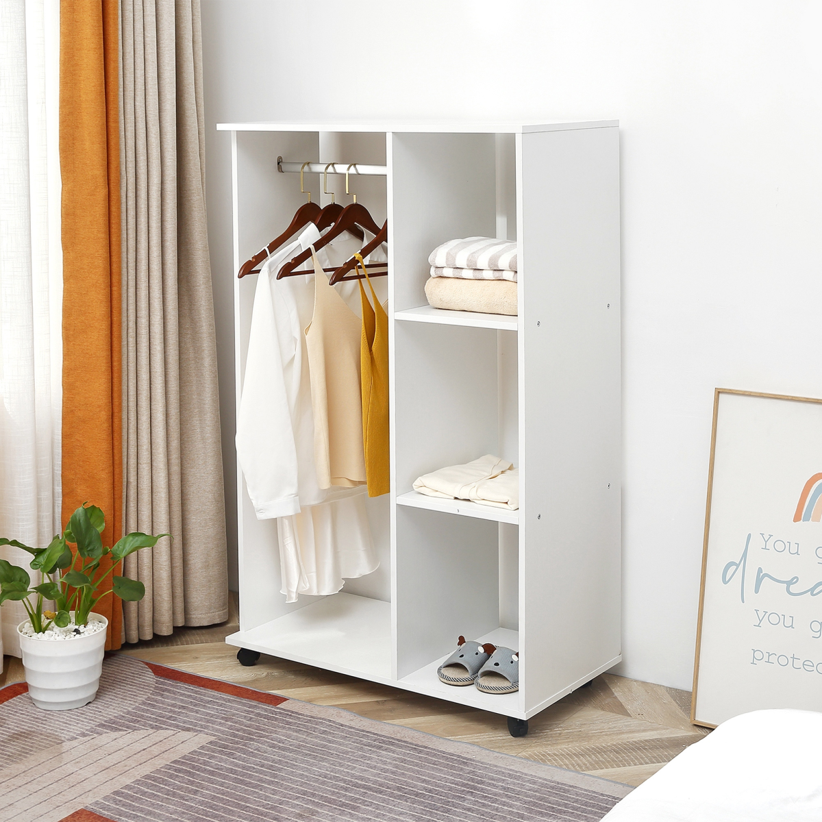 Storage Wardrobe White with Shelves Unbranded