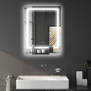 kleankin Dimmable Bathroom Mirror with LED Lights, 3 Colours, Defogging Film kleankin