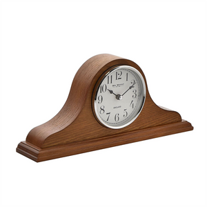 Napoleon Oak Finish Wooden Mantel Clock with Arabic Dial Widdop