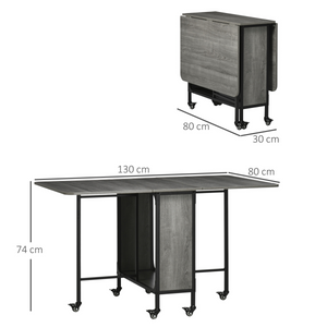 Mobile Drop Leaf Table Folding Kitchen Table Extendable Dining Table HOMCOM
