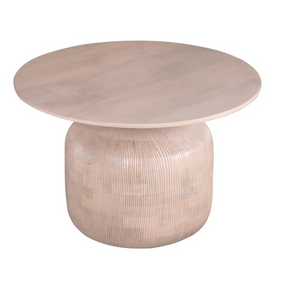 Valencia Cane & Mango Wood Round Coffee Table Indian Hub