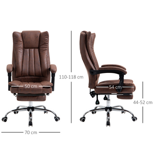 Executive Office Chair Computer Swivel Chair for Home with Arm, Footrest, Brown Vinsetto