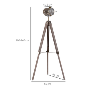 Tripod Floor Lamp, 65L,Wood/Bronze Colour HOMCOM