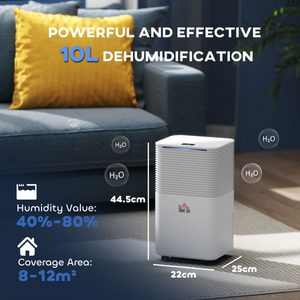 10L/Day 2000ML Portable Quiet Dehumidifier Home Laundry Room Electric Moisture HOMCOM