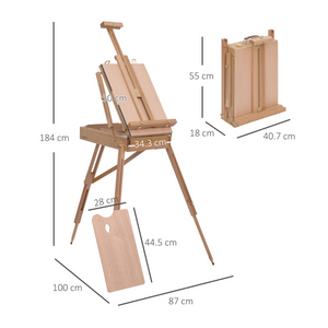 Tripod Art Easel Wooden Drawing Board Workstation Folding French Sketch HOMCOM Unbranded