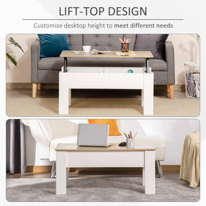 HOMCOM Lift Top Coffee Table w/Storage Compartment, Living Room Center Table Unbranded