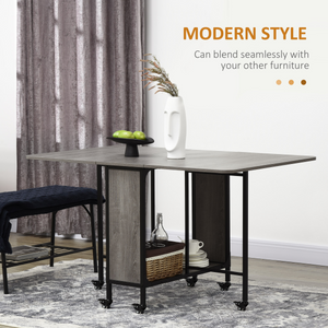 Mobile Drop Leaf Table Folding Kitchen Table Extendable Dining Table HOMCOM