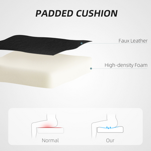 HOMCOM Faux Leather Desk Chair with Adjustable Height, 227kg 500LBS, Black HOMCOM