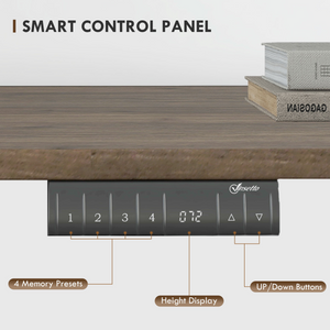 Height Adjustable Electric Standing with 4 Memory Preset Black Vinsetto Unbranded