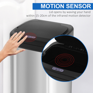 20L Stainless Steel Auto Kitchen Bin Sensor Bucket in L Size HOMCOM