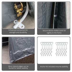 Storage Tent, Heavy Duty Metal Frame 2.8x2.4x2.4m, Dark Grey Outsunny