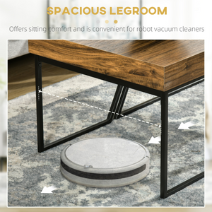 HOMCOM Coffee Table Set of 2, Coffee Tables with Steel Frame for Living Room HOMCOM