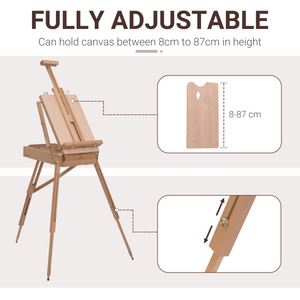 Tripod Art Easel Wooden Drawing Board Workstation Folding French Sketch HOMCOM Unbranded