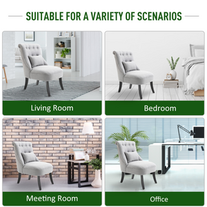 Fabric Single Sofa Dining Chair Upholstered W/ Pillow Solid Wood Leg Living Room HOMCOM