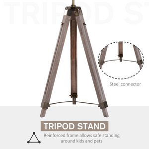 Tripod Floor Lamp, 65L,Wood/Bronze Colour HOMCOM
