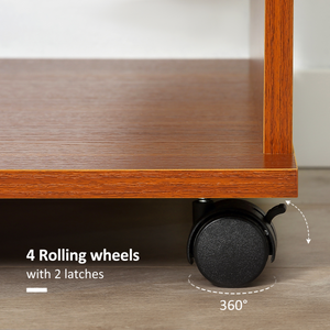 Open Wardrobe W/ Clothes Hanging Rail-Walnut HOMCOM