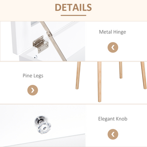 Dressing Table Desk Flip-up Mirror 2 Drawers Bedroom Makeup White HOMCOM Unbranded