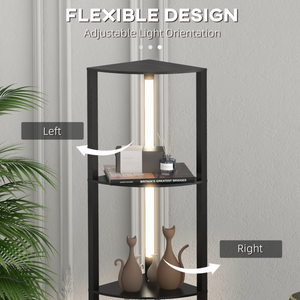 HOMCOM Corner Floor Lamp with Dimmable Warm White LED Light, for Living Room HOMCOM