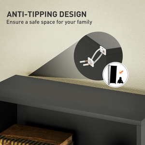 HOMCOM 6 Tier Bookshelf, Freestanding Bookcase with Adjustable Shelves, Black HOMCOM