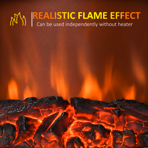 1850W Flame Effect Electric Free Standing Fireplace Fan Log Burning Stove -Black HOMCOM