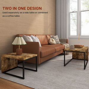 HOMCOM Set of 2 Coffee Tables, Side Table, Tea Table for Living Room Bedroom Unbranded