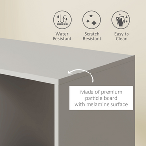 HOMCOM Rolling Open Wardrobe Hanging Rail Storage Shelves for Clothes, Grey HOMCOM