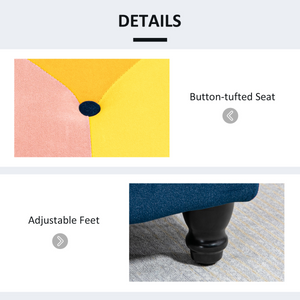 114 x 47 x 47cm Velvet Storage Ottoman, Button-tufted Footstool Box HOMCOM