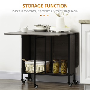 Mobile Drop Leaf Table Folding Kitchen Table Extendable Dining Table HOMCOM