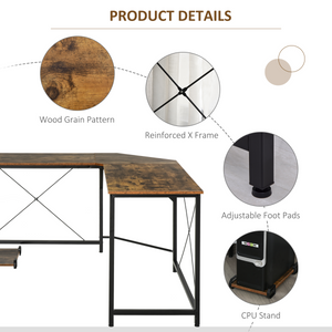 Corner L-Shape Computer Desk Gaming PC Workstation for Home Office Unbranded