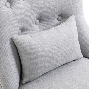 Fabric Single Sofa Dining Chair Upholstered W/ Pillow Solid Wood Leg Living Room HOMCOM