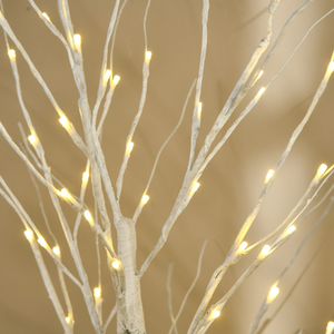 5ft Artificial White Birch Tree Light 96 Warm White Pre-Lit LED Light HOMCOM