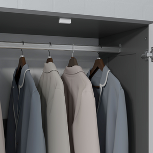 HOMCOM 2 Door Wardrobe Grey Wardrobe with 3 Drawer and Hanging Rod for Bedroom HOMCOM