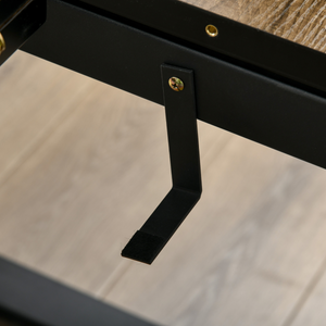 Extendable Dining Table Rectangular Wood Effect Tabletop with Metal Frame Unbranded