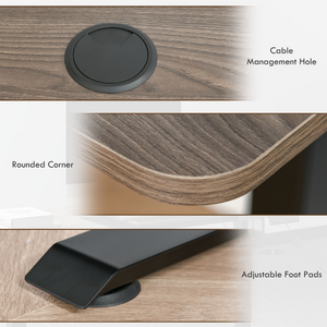 Height Adjustable Electric Standing with 4 Memory Preset Black Vinsetto Unbranded