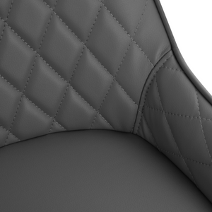 HOMCOM Set Of 2 Quilted PU Leather Dining Chairs w/ Metal Frame 4 Legs Grey HOMCOM