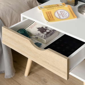 Bedside Table with Drawer and Shelf, Modern Nightstand, End Table HOMCOM