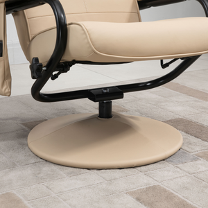 Freestanding Living Room Chair with High Density Cushion and Footrest Cream Unbranded