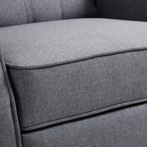 Recliner Armchair for Living Room Fabric Reclining Chair w/ Footrest Light Grey HOMCOM