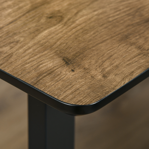 Extendable Dining Table Rectangular Wood Effect Tabletop with Metal Frame Unbranded