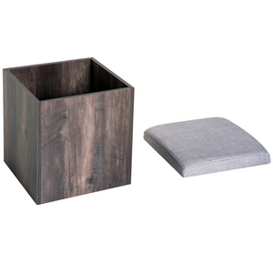5Pcs Garden Wooden Dining Table Set Particle Removable Lid Board Chair Seat-Grey HOMCOM