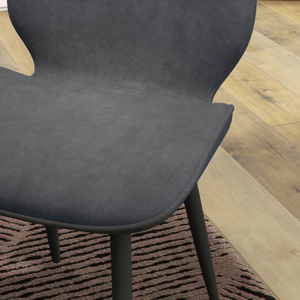 HOMCOM Dining Chairs Set of 2, Upholstered Kitchen Chairs with Metal Legs, Grey HOMCOM