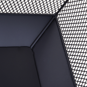 Outsunny Fire Pit, Square Shape, Steel-Black HOMCOM