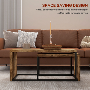 HOMCOM Set of 2 Coffee Tables, Side Table, Tea Table for Living Room Bedroom Unbranded