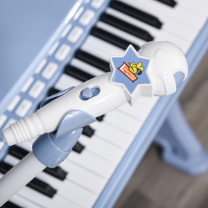 HOMCOM 37 Key Keyboard Battery Piano Kids Microphone Stool Educational Game HOMCOM